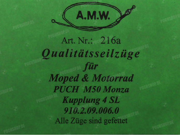 Kabel Puch Monza 4SL koppelingskabel A.M.W.